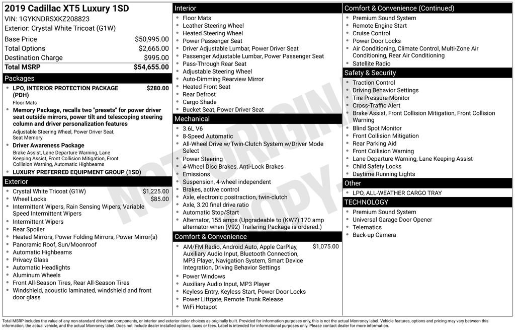 2019 Cadillac XT5 Luxury