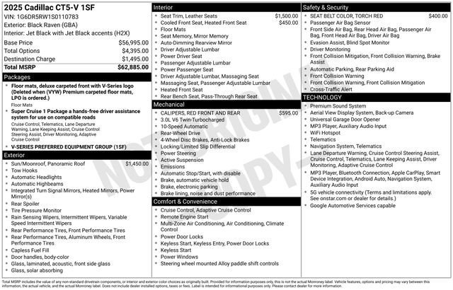 Certified 2025 Cadillac CT5 V