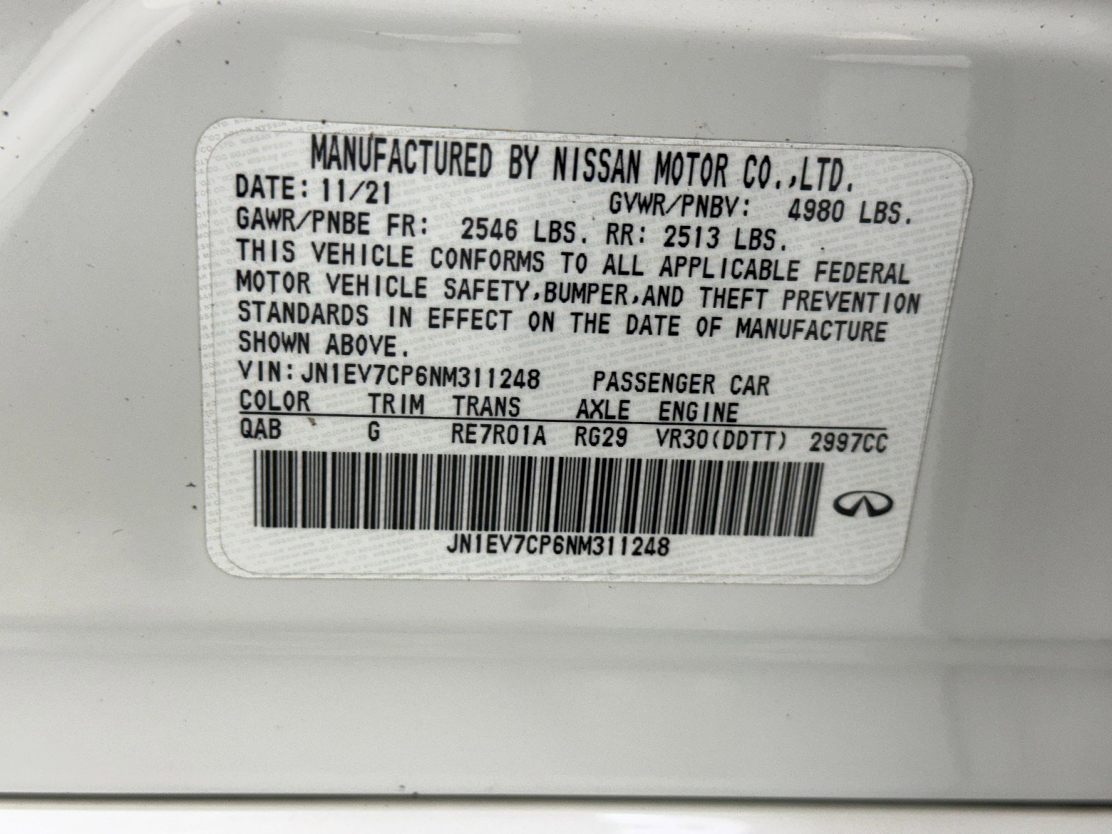 2022 INFINITI Q50 Sensory