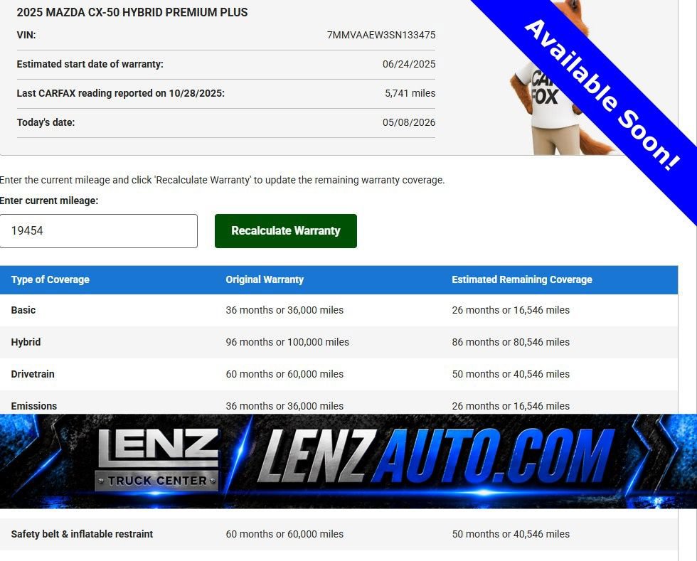Used 2025 MAZDA CX-50 2.5 Hybrid w/ Premium Plus Pkg