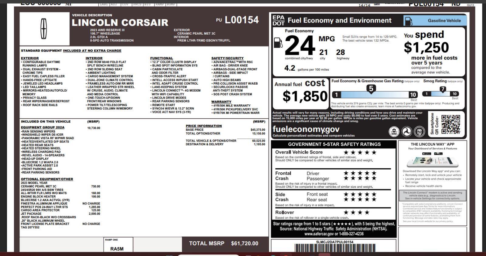 2023 Lincoln Corsair Reserve