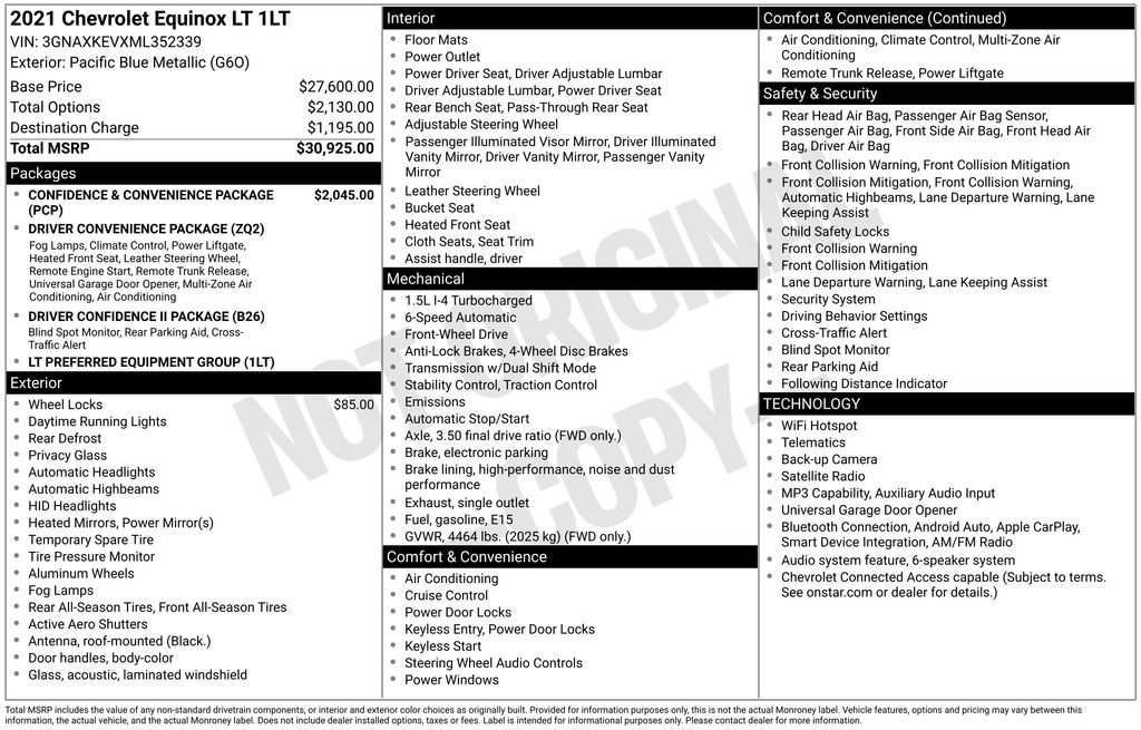 Used 2021 Chevrolet Equinox LT