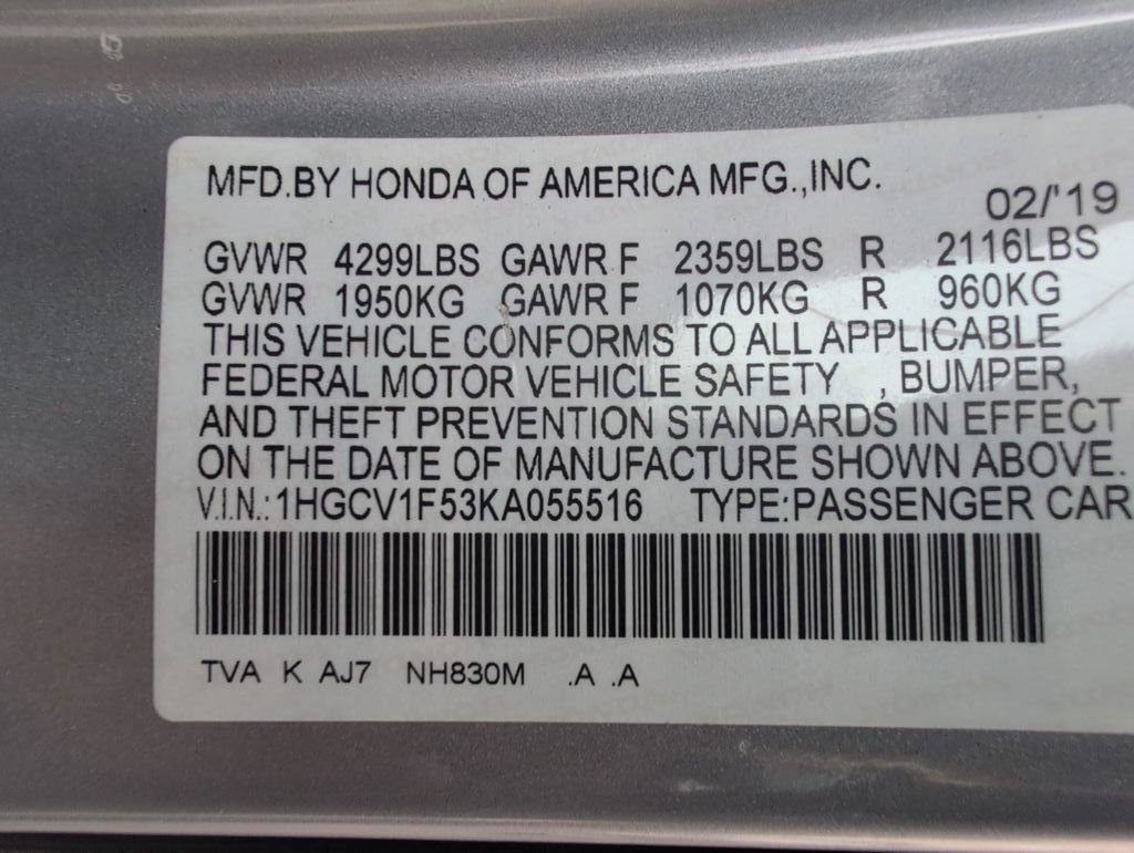 2019 Honda Accord EX-L