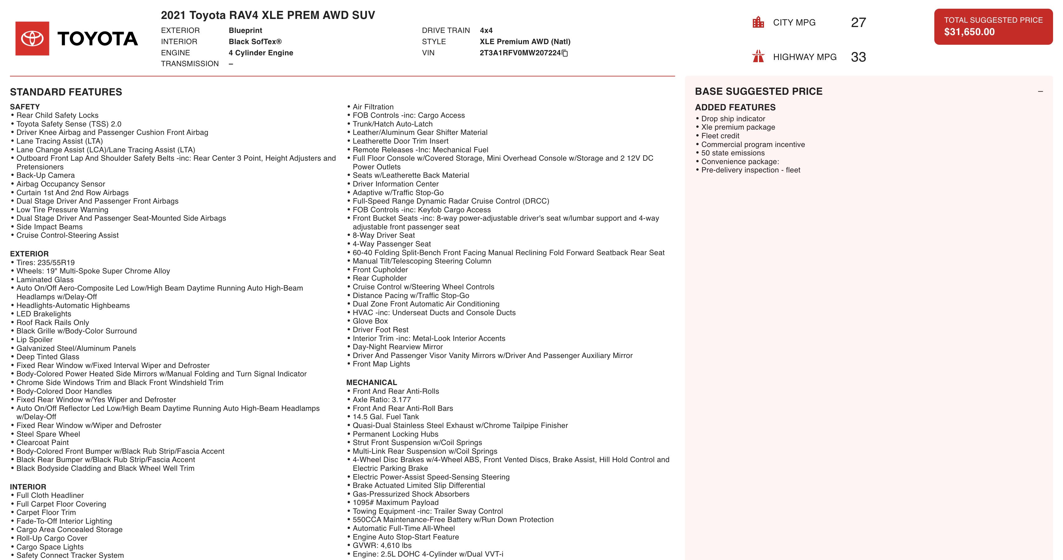 2021 Toyota Rav4 XLE Premium