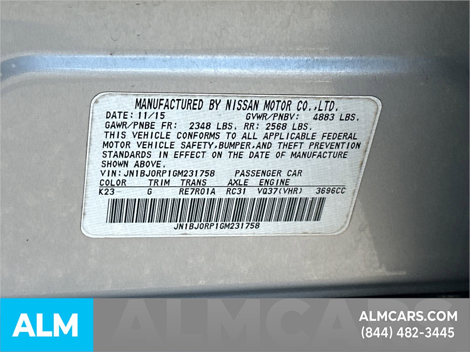 2016 INFINITI Qx50 2WD