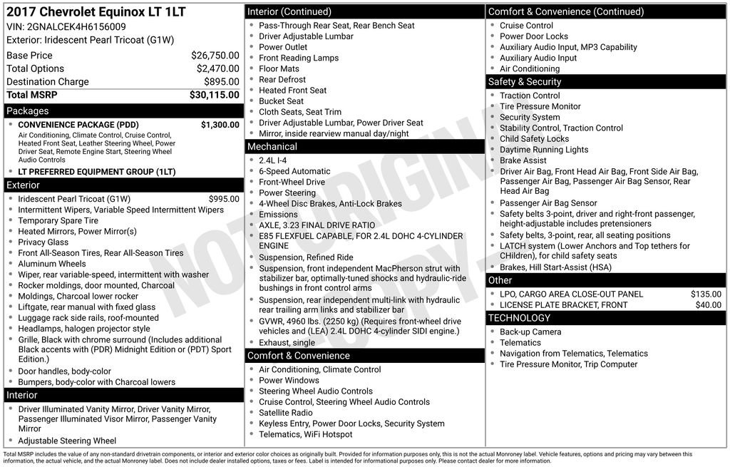 Used 2017 Chevrolet Equinox LT w/ Convenience Package