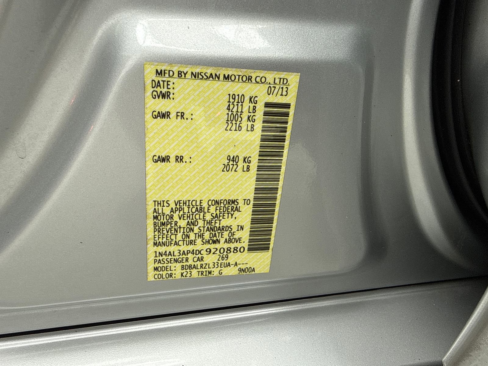 2013 Nissan Altima 2.5 S