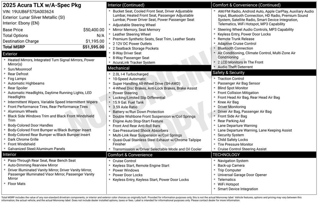 2025 Acura TLX SH-AWD w/ A-SPEC Pkg