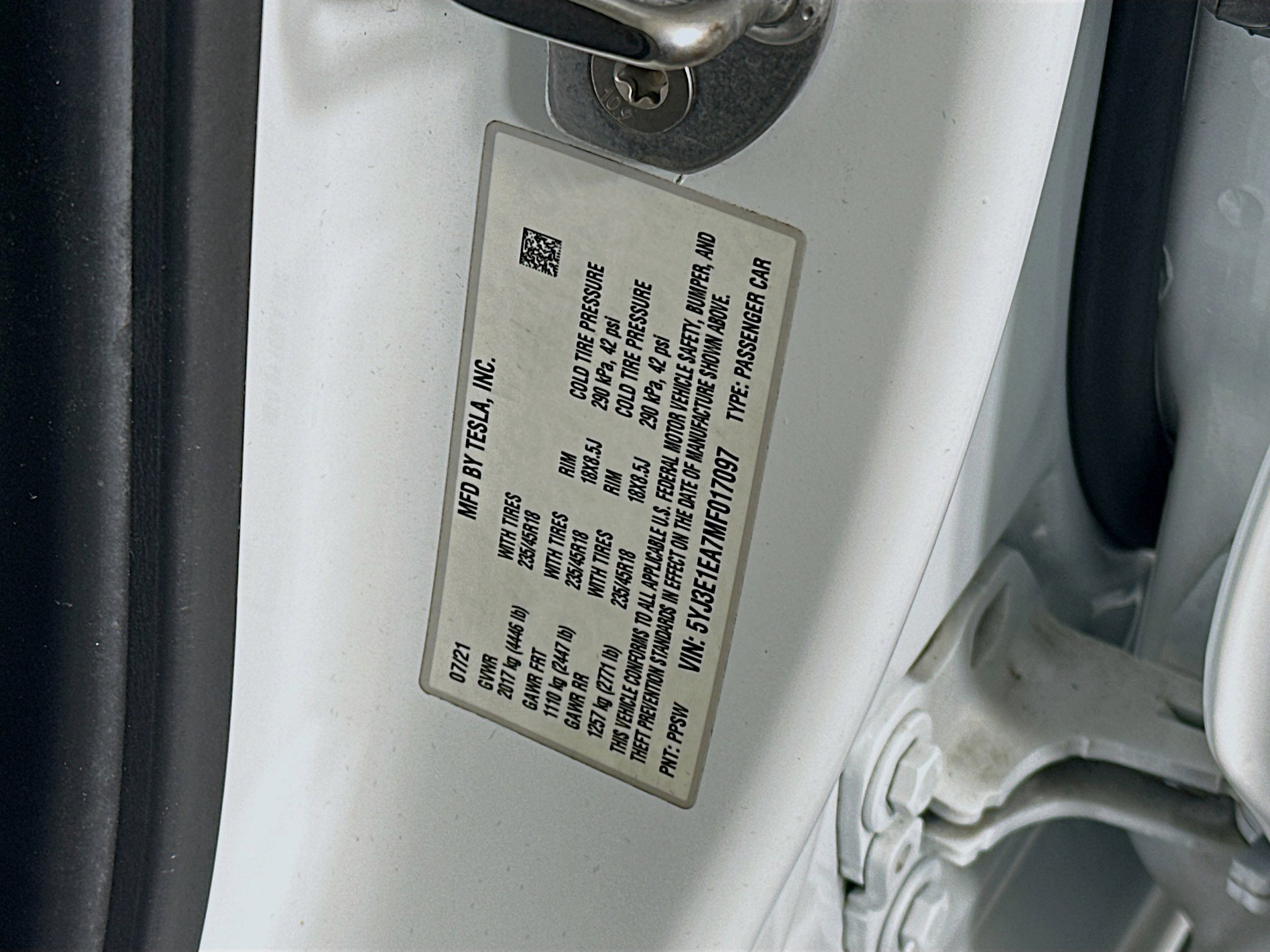 2021 Tesla Model 3 Standard Range Plus