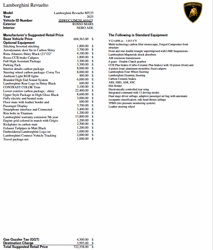 Used 2025 Lamborghini Revuelto