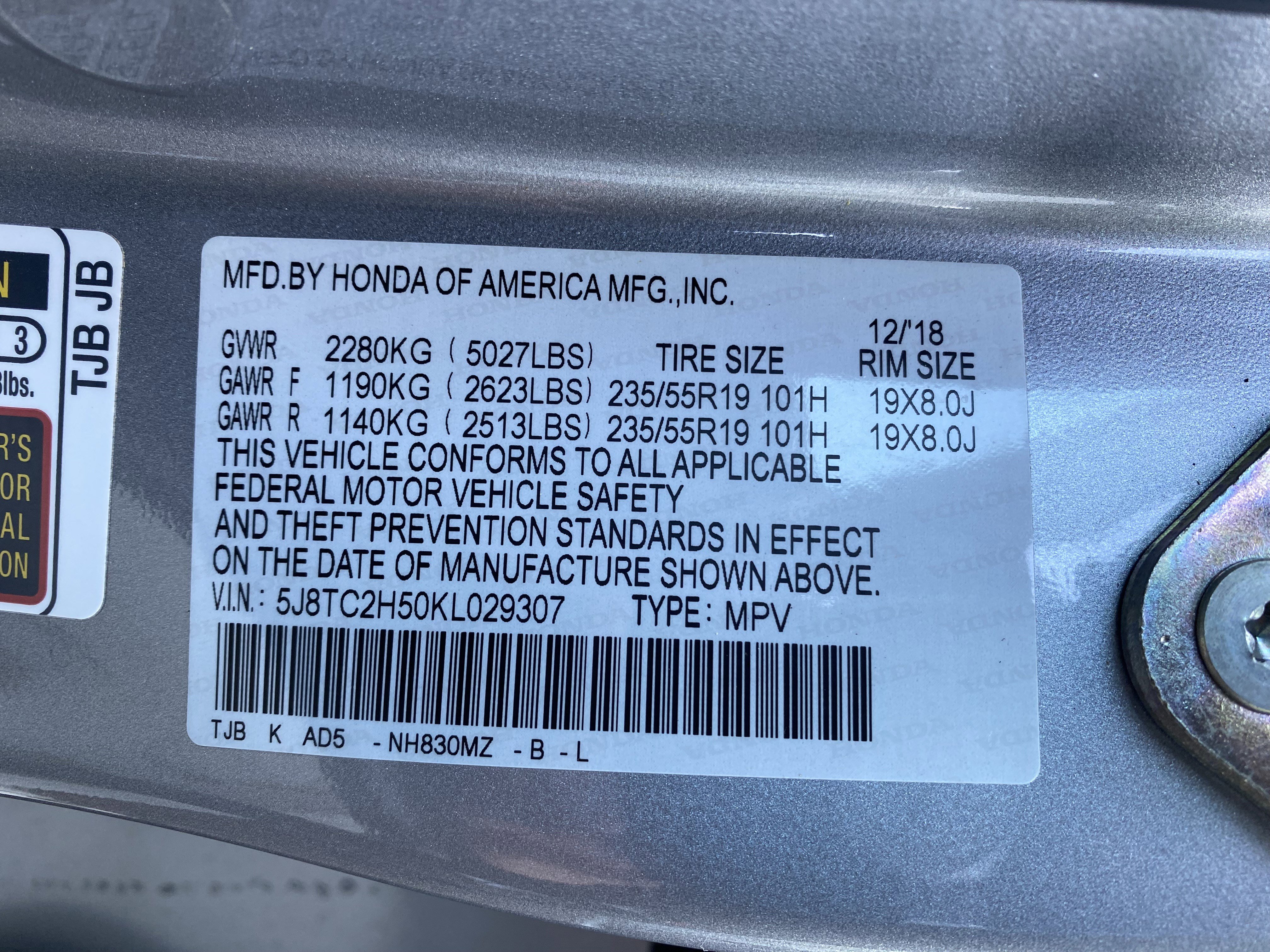 2019 Acura RDX AWD w/ Technology Package