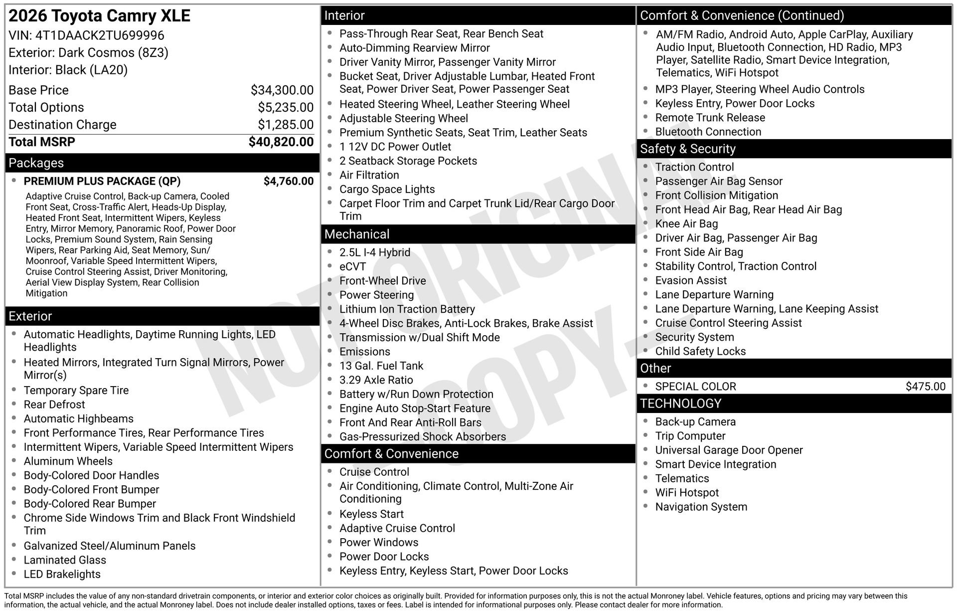 2026 Toyota Camry XLE