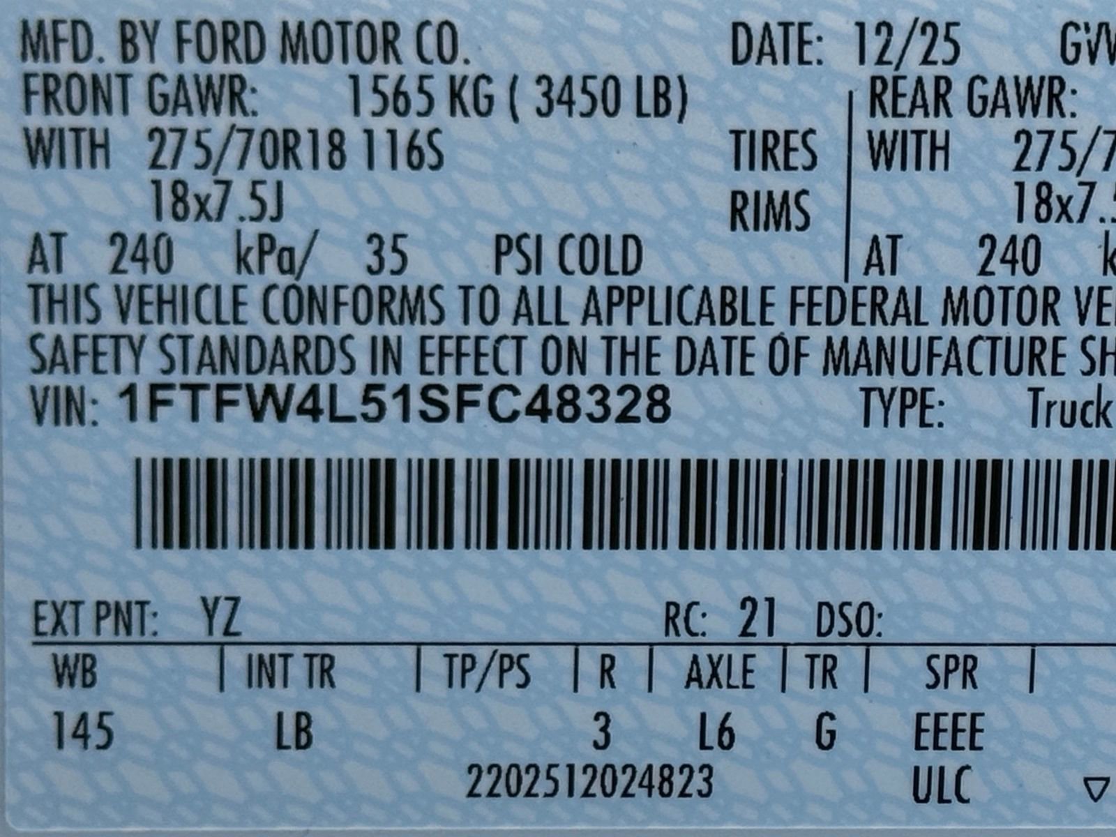 2025 Ford F150 Tremor