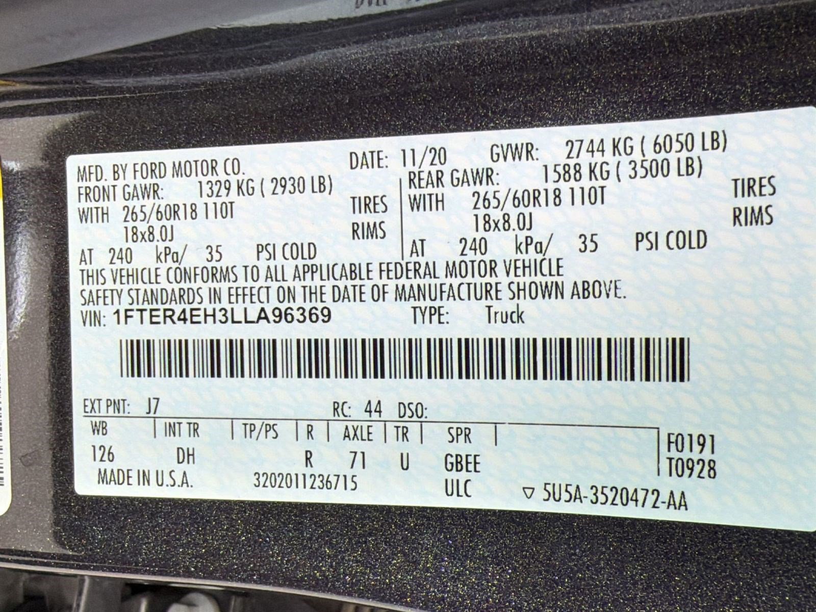 2020 Ford Ranger Lariat