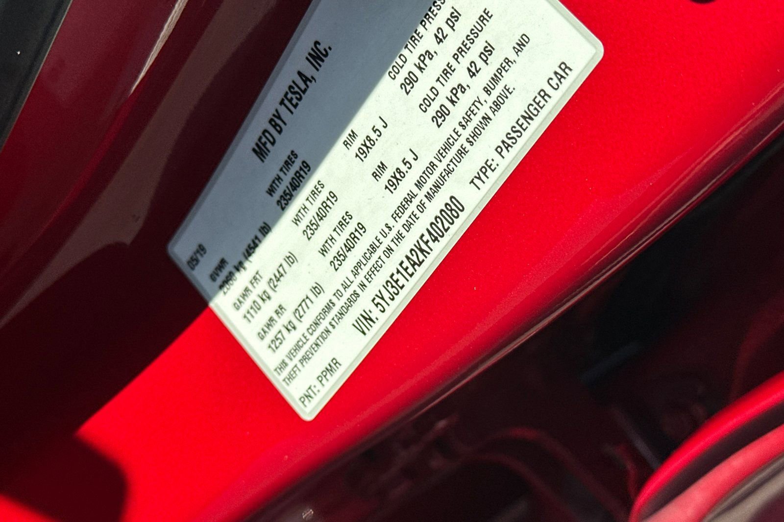 2019 Tesla Model 3 Standard Range Plus