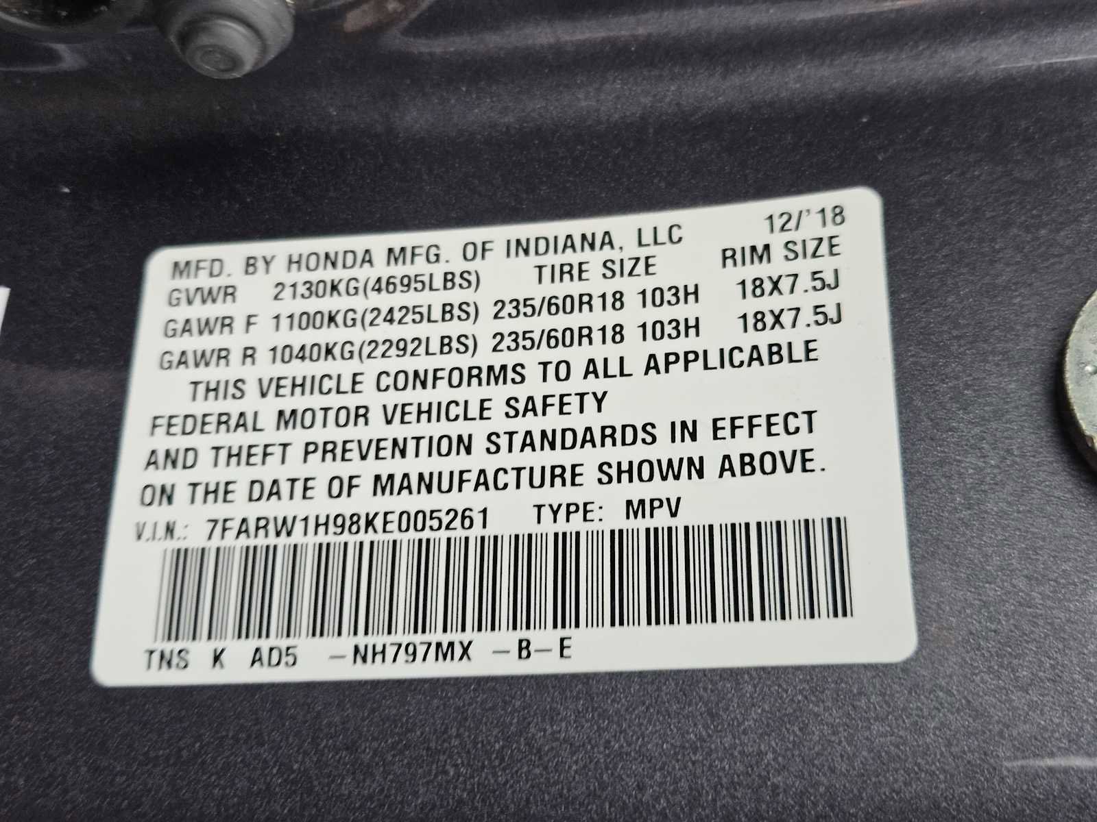 2019 Honda CR-V Touring