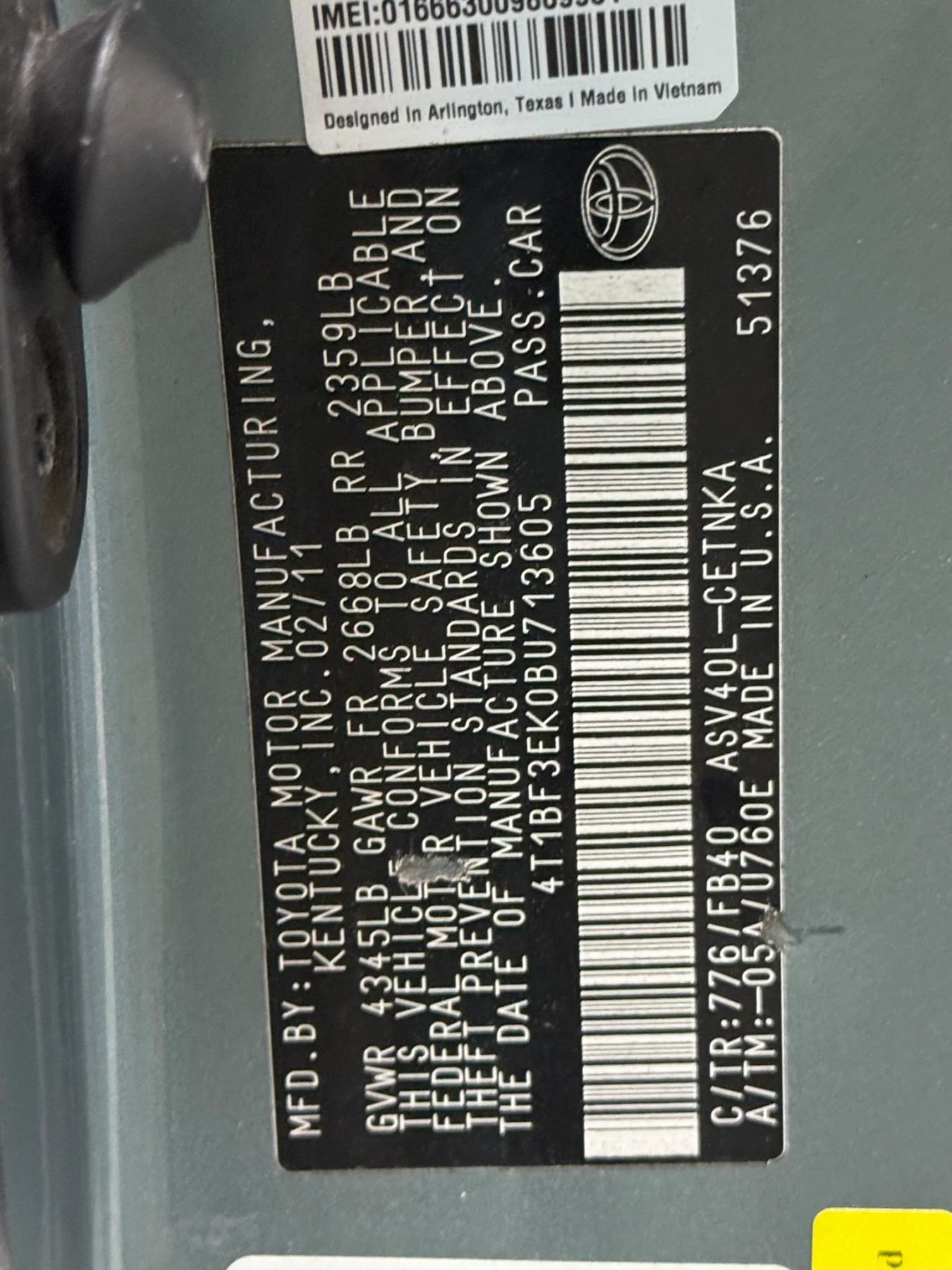 2011 Toyota Camry LE