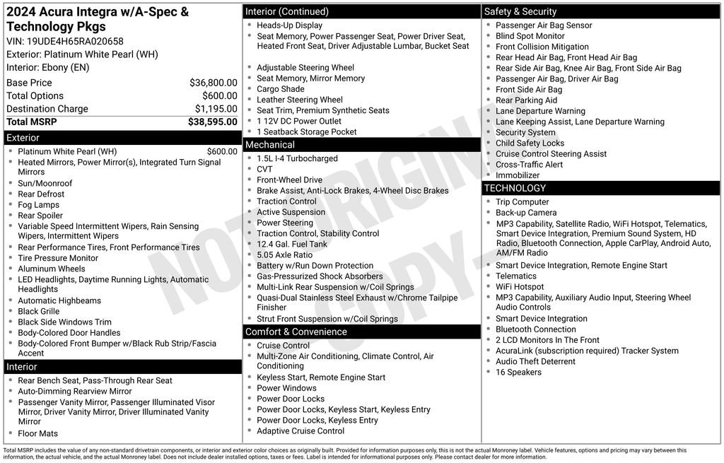 2024 Acura Integra A-Spec