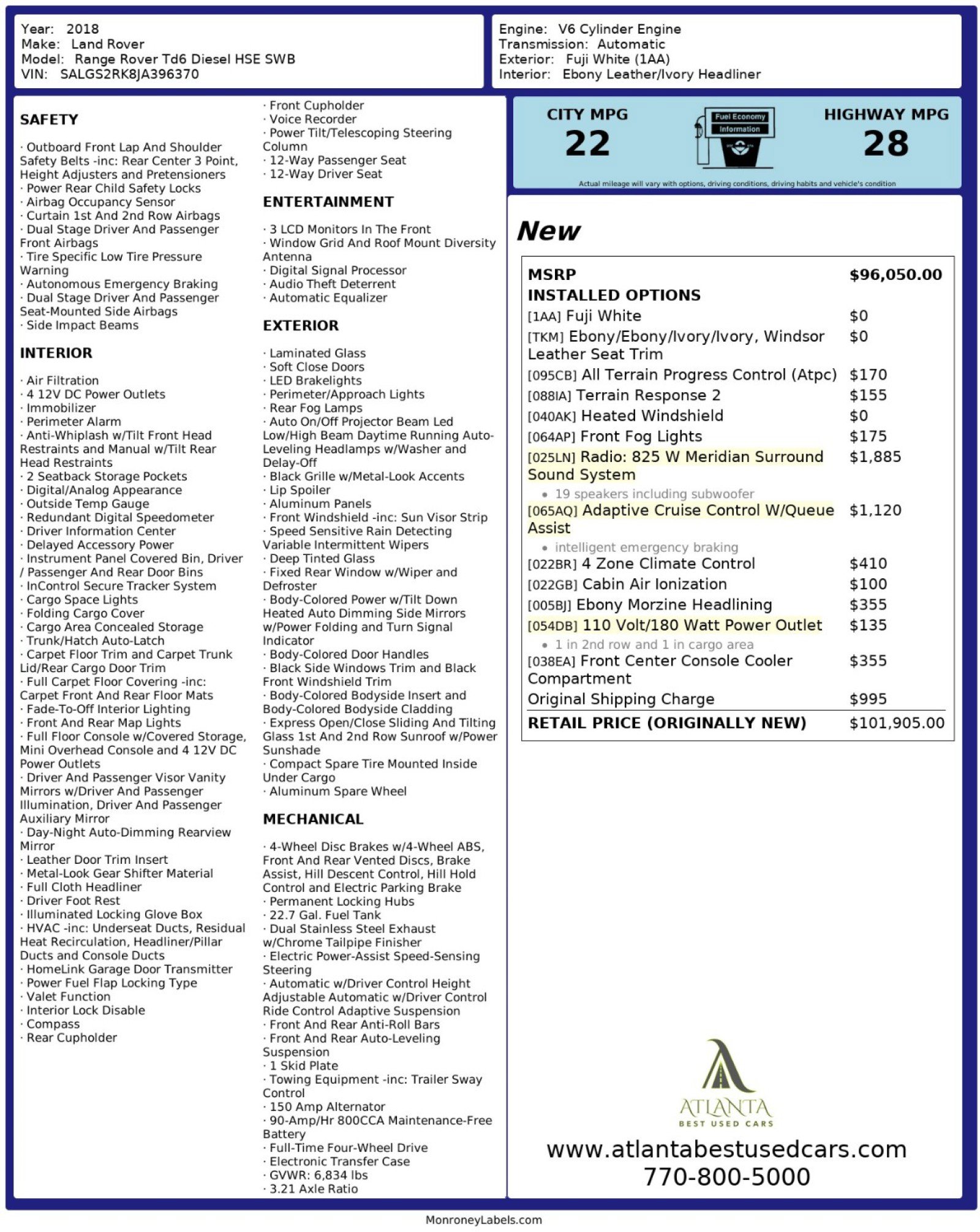 2018 Land Rover Range Rover HSE