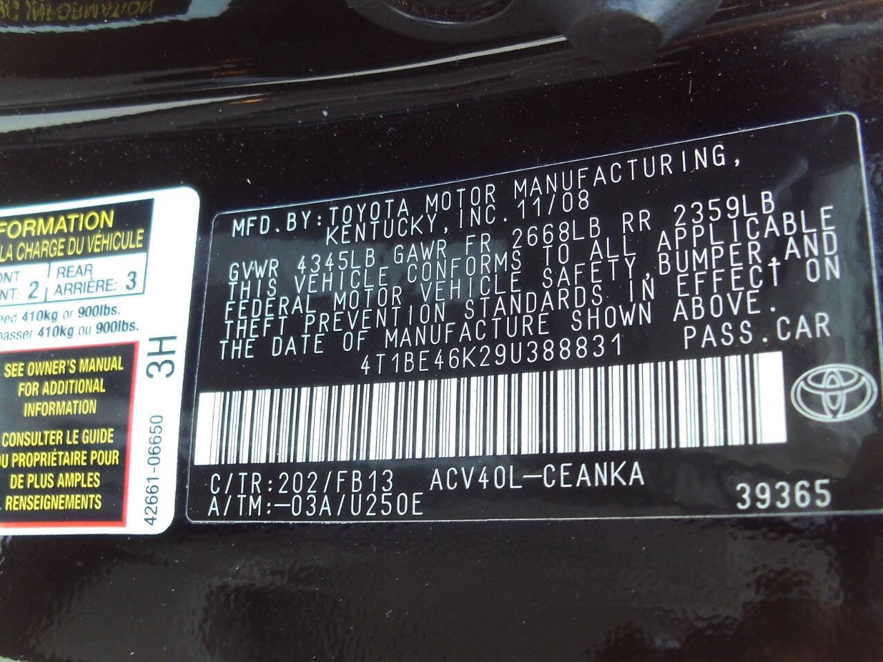 2009 Toyota Camry LE