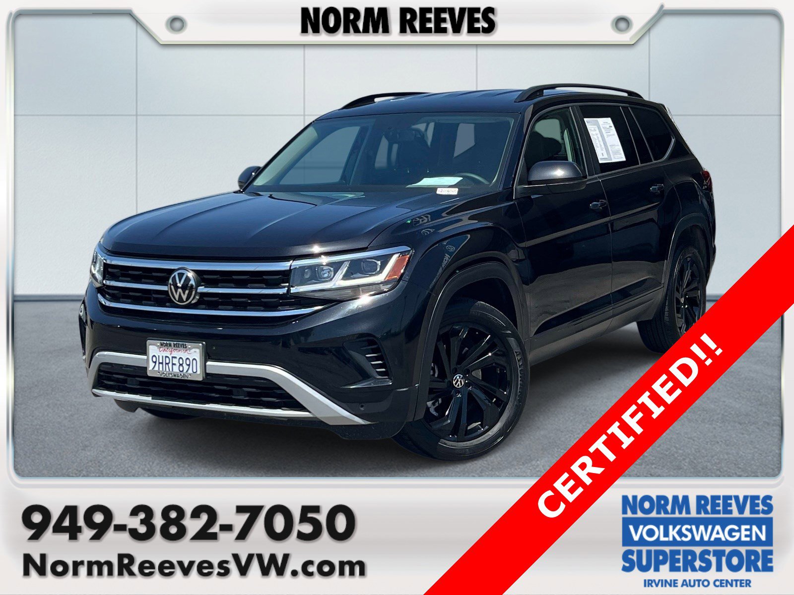 Certified 2023 Volkswagen Atlas SE w/ Black Wheel Package