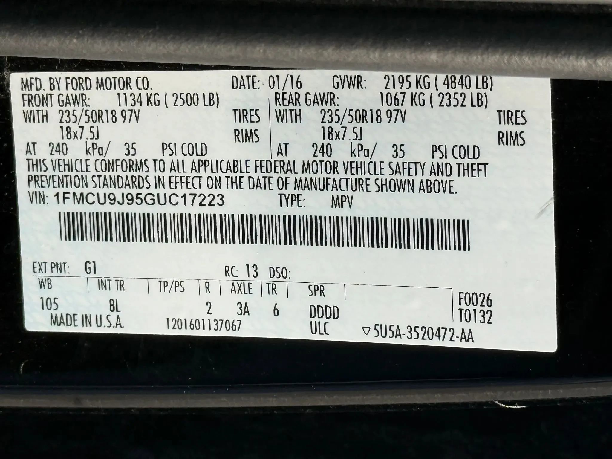 2016 Ford Escape Titanium