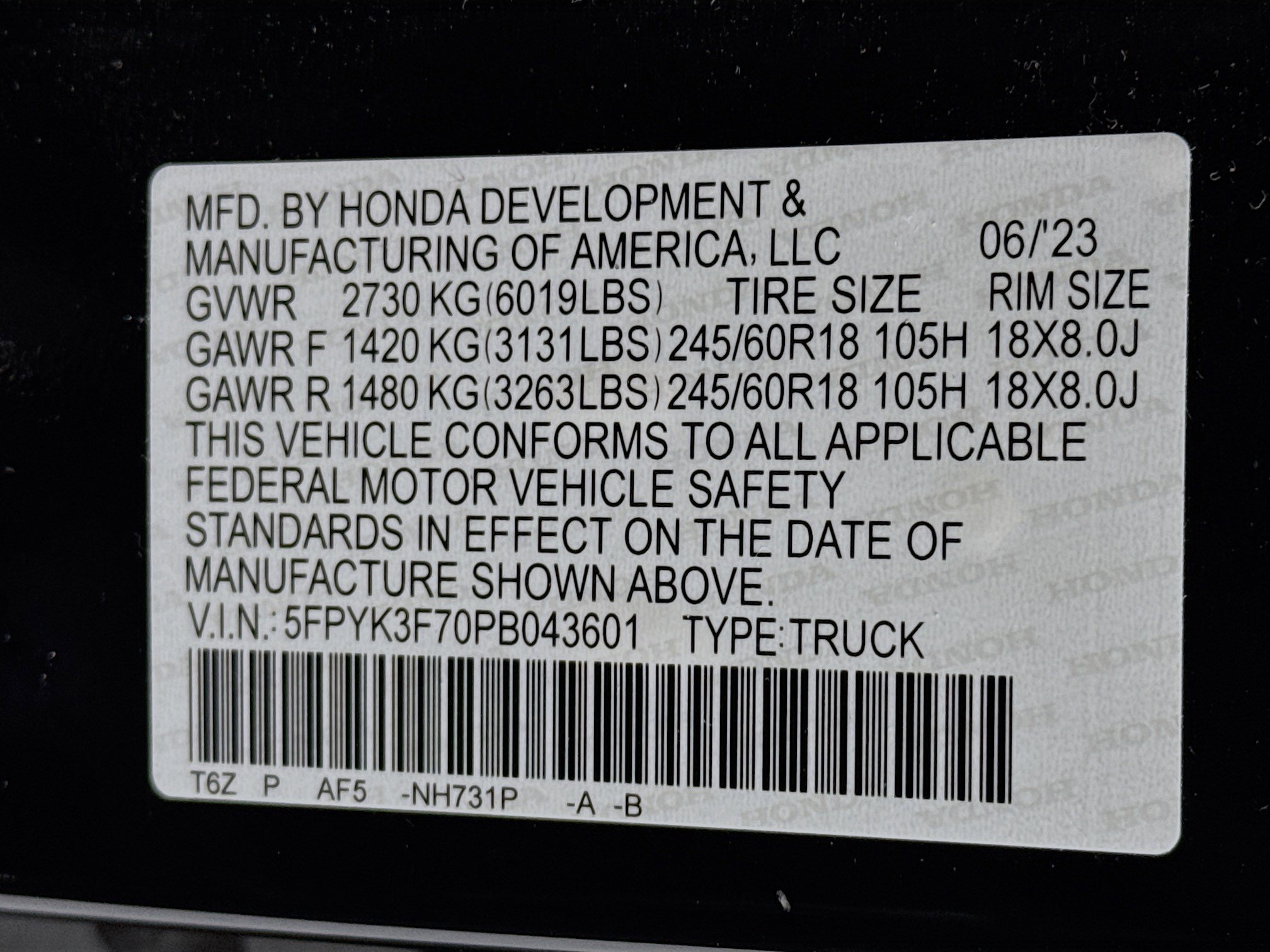 2023 Honda Ridgeline RTL-E