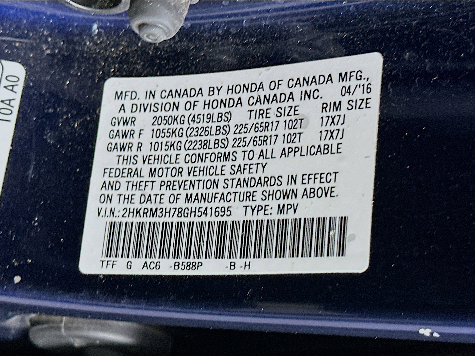 2016 Honda CR-V EX-L