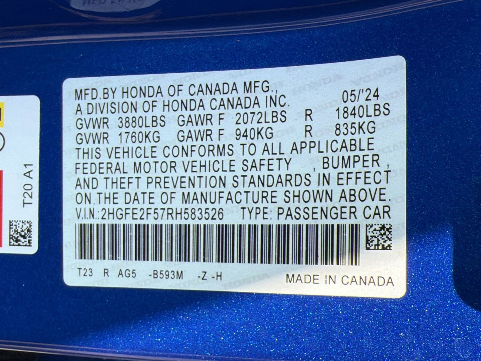 2024 Honda Civic Sport