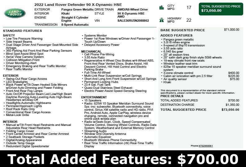 2022 Land Rover Defender 90 X-Dynamic HSE