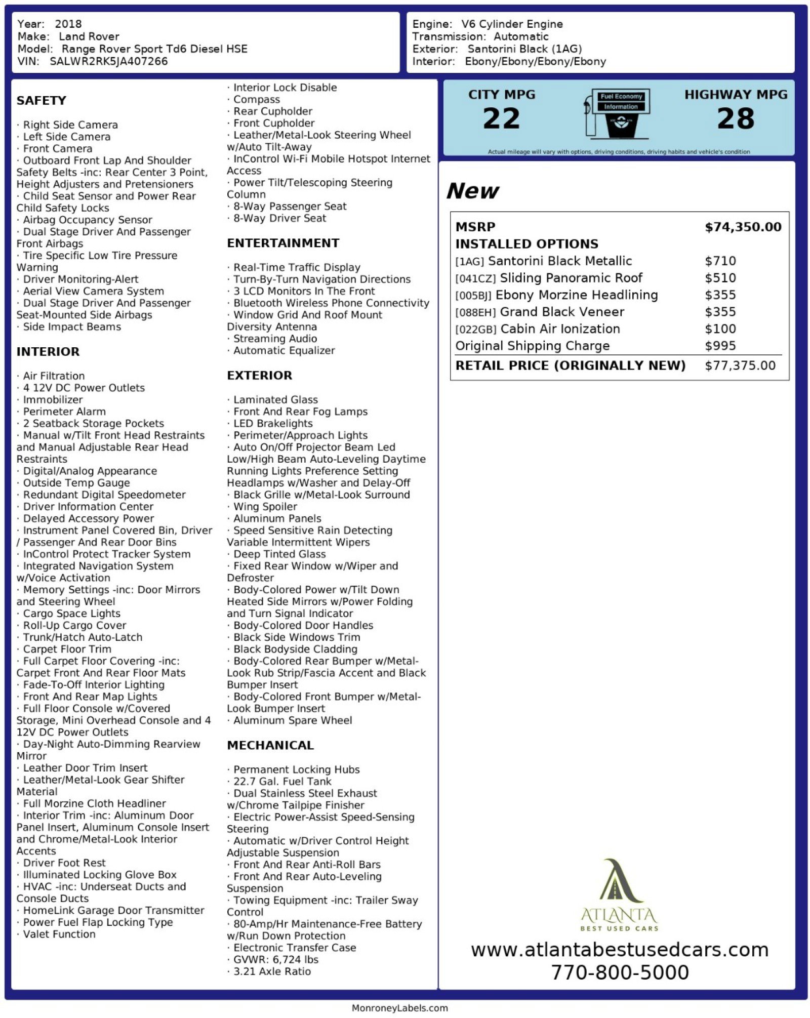 2018 Land Rover Range Rover Sport HSE