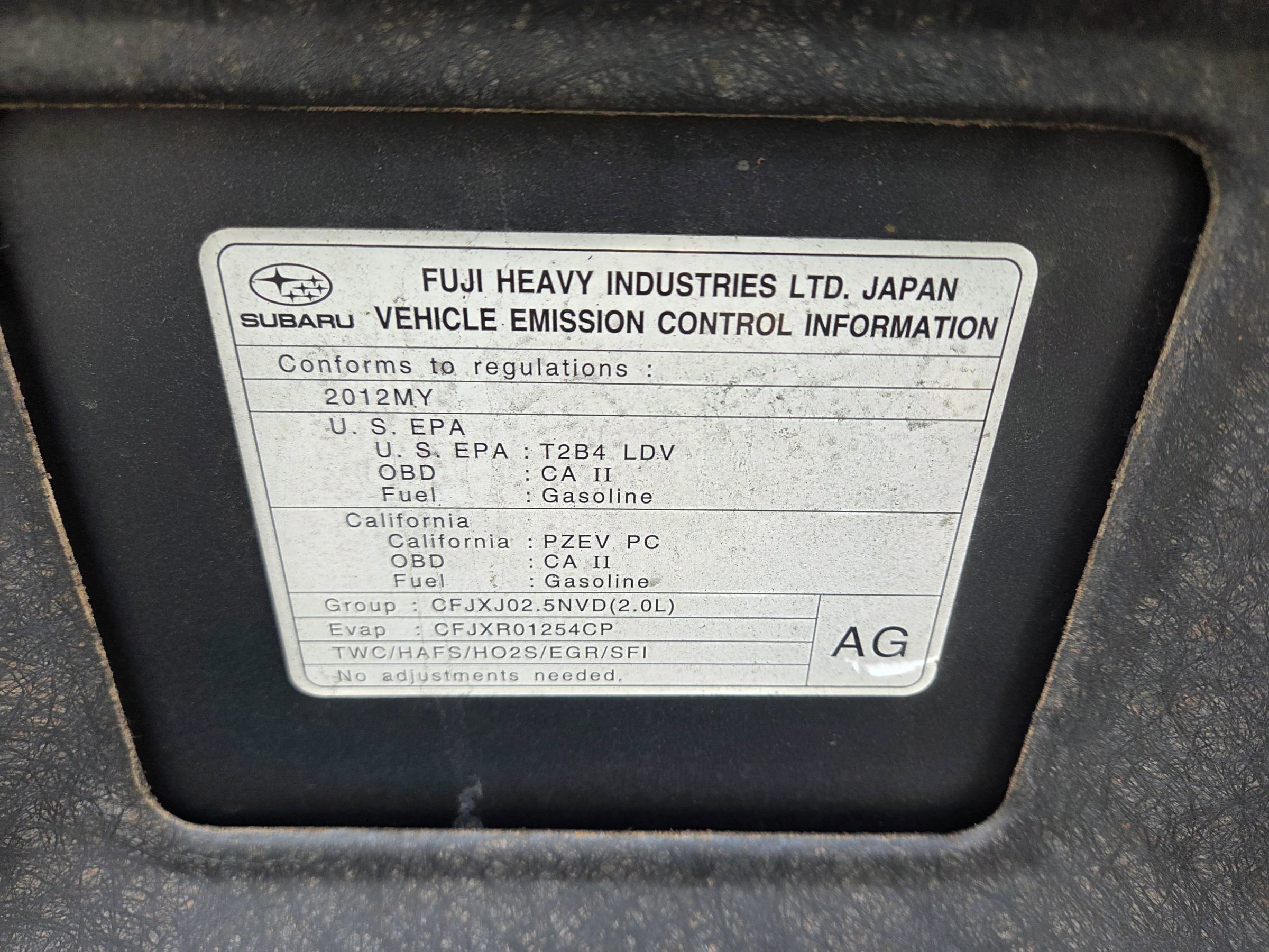 2012 Subaru Impreza 2.0i Sport Limited