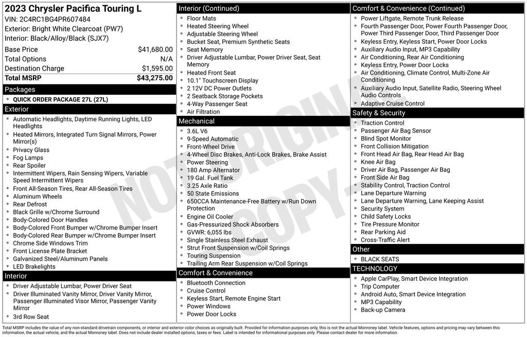 2023 Chrysler Pacifica Touring-L