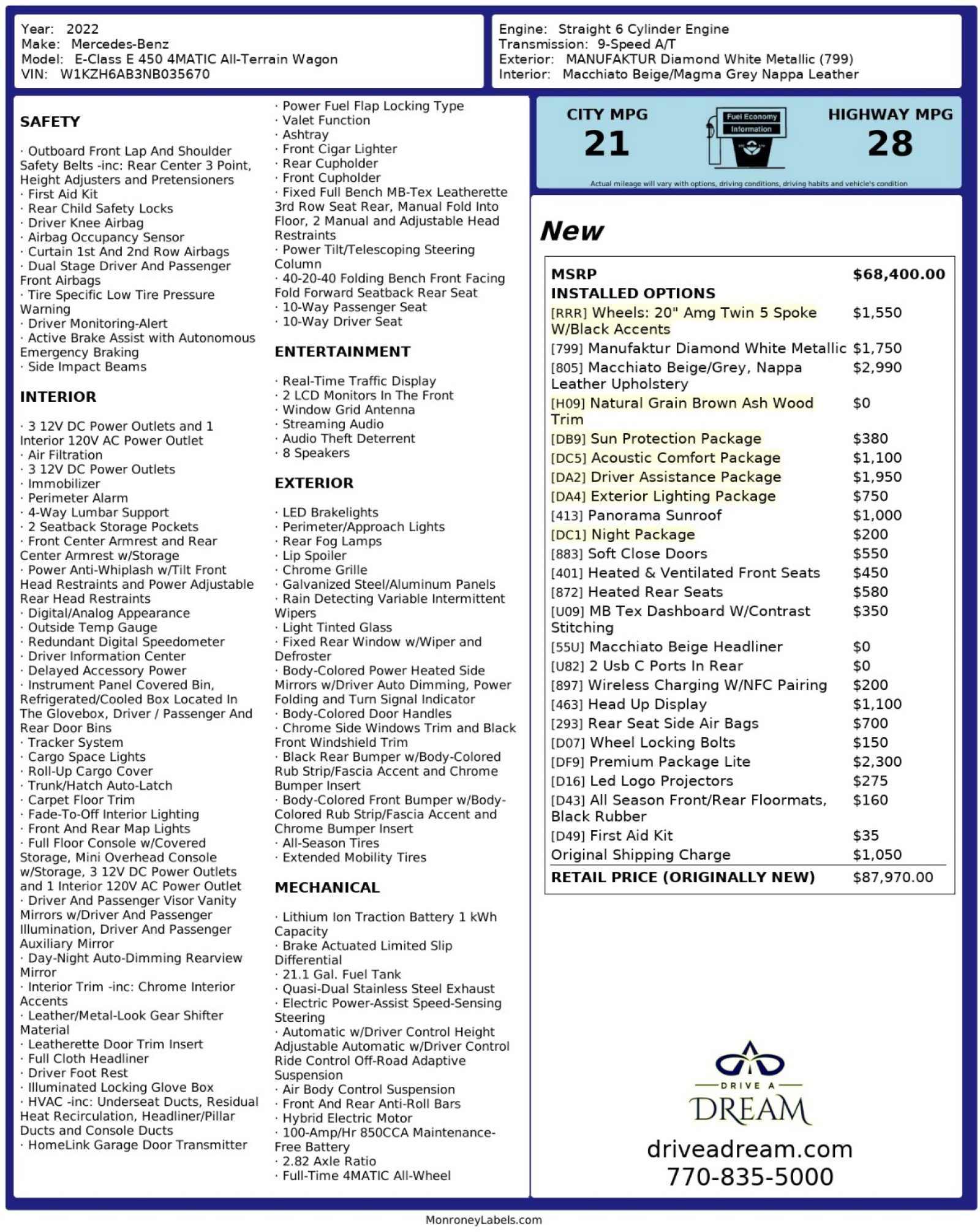 2022 Mercedes-Benz E 450 4MATIC All-Terrain Wagon