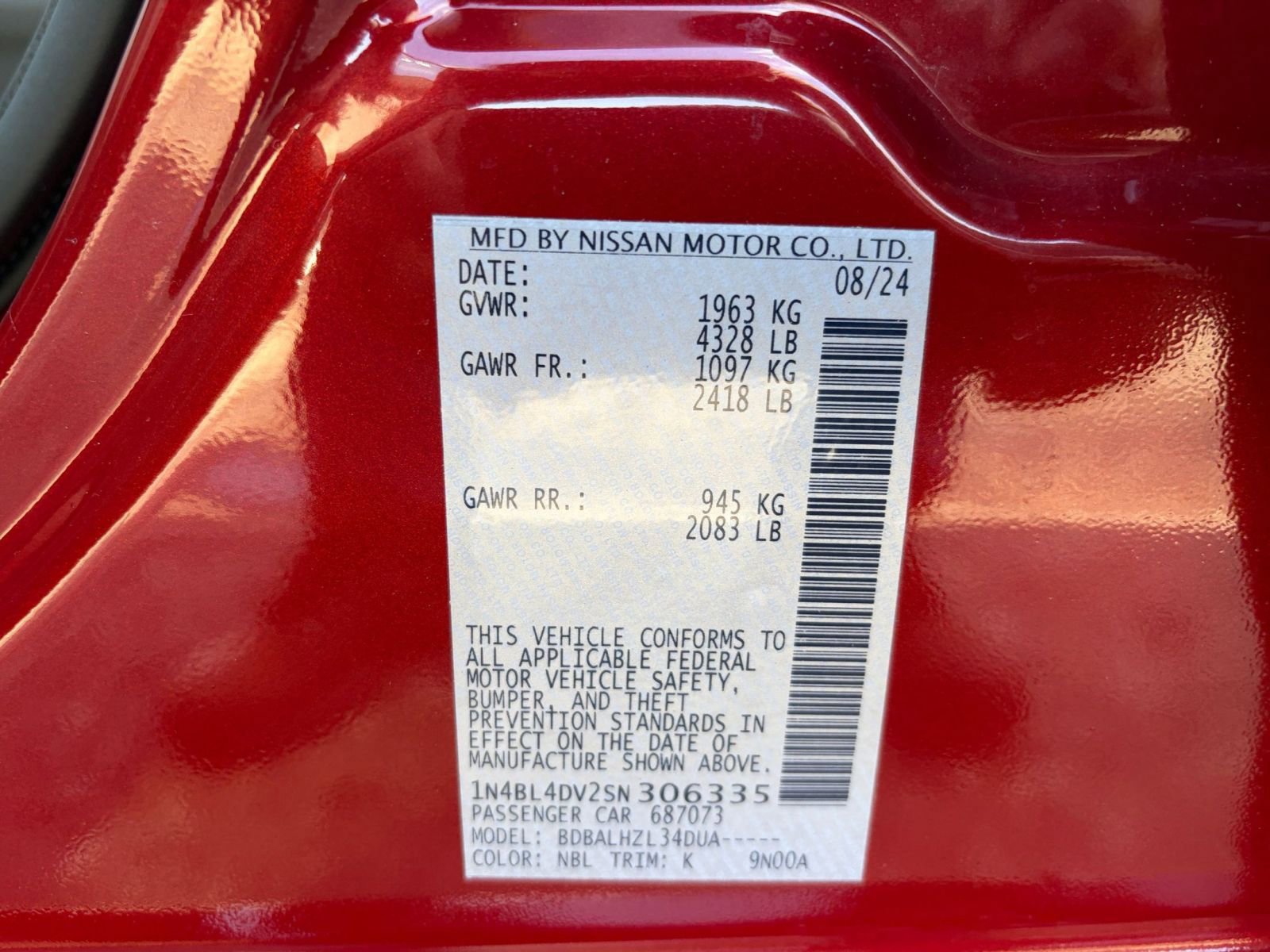 2025 Nissan Altima 2.5 SV