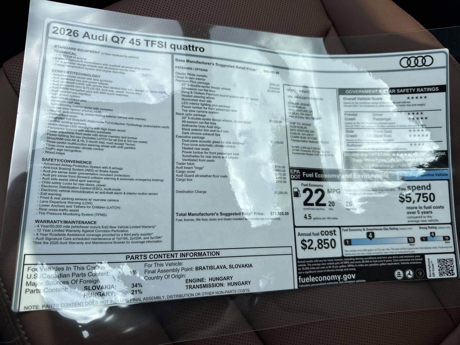 2026 Audi Q7 2.0T Premium Plus