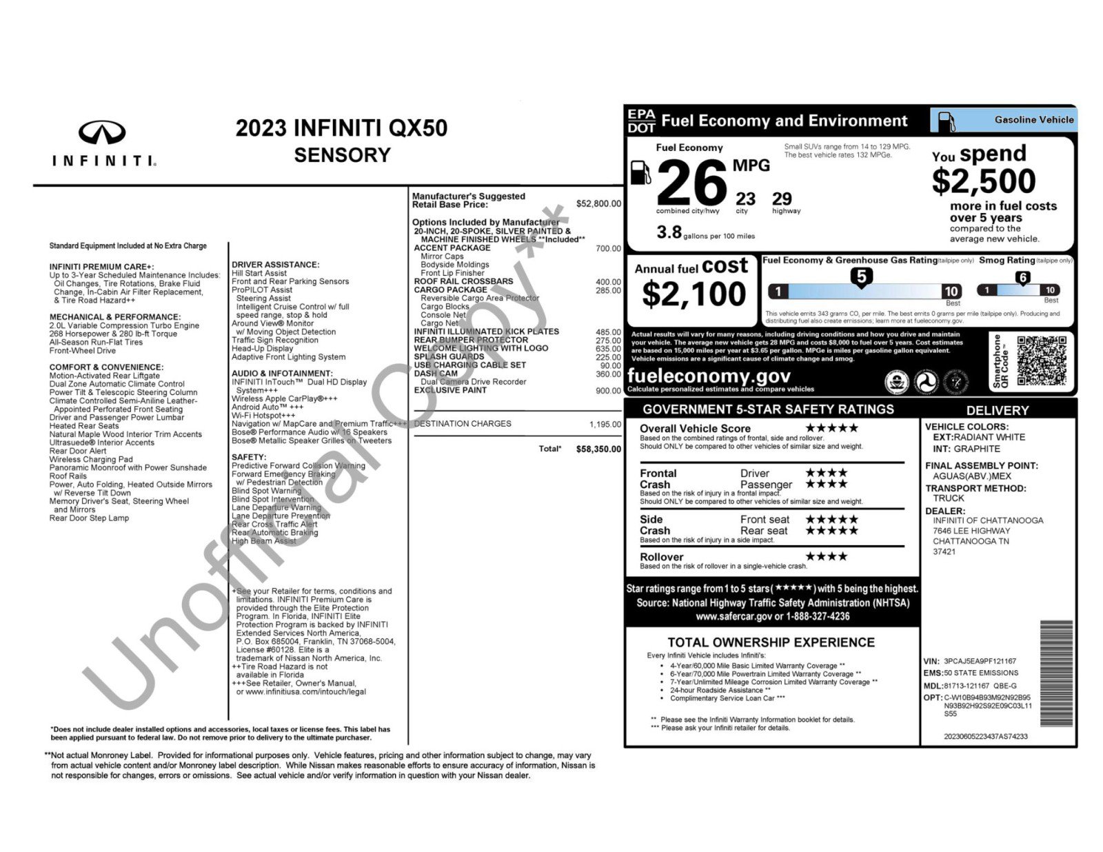 2023 INFINITI Qx50 Sensory