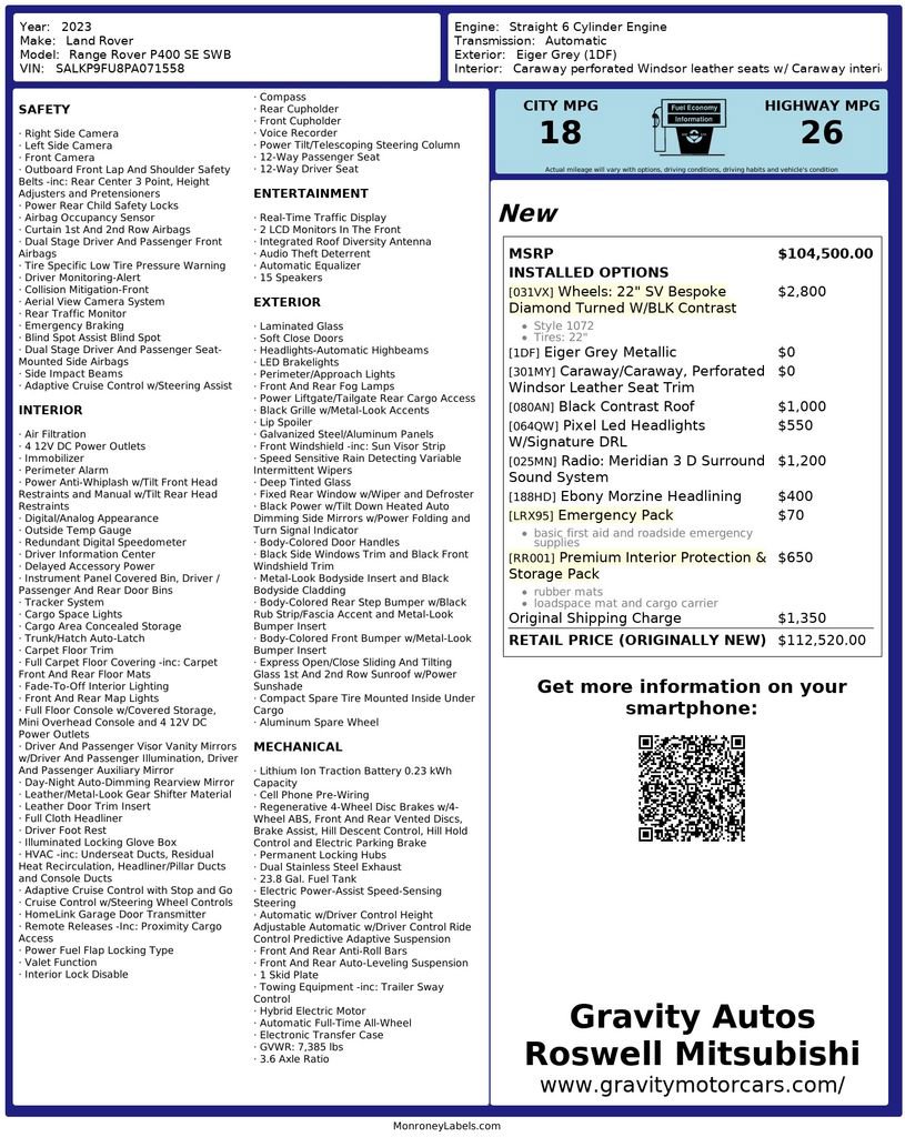 2023 Land Rover Range Rover SE