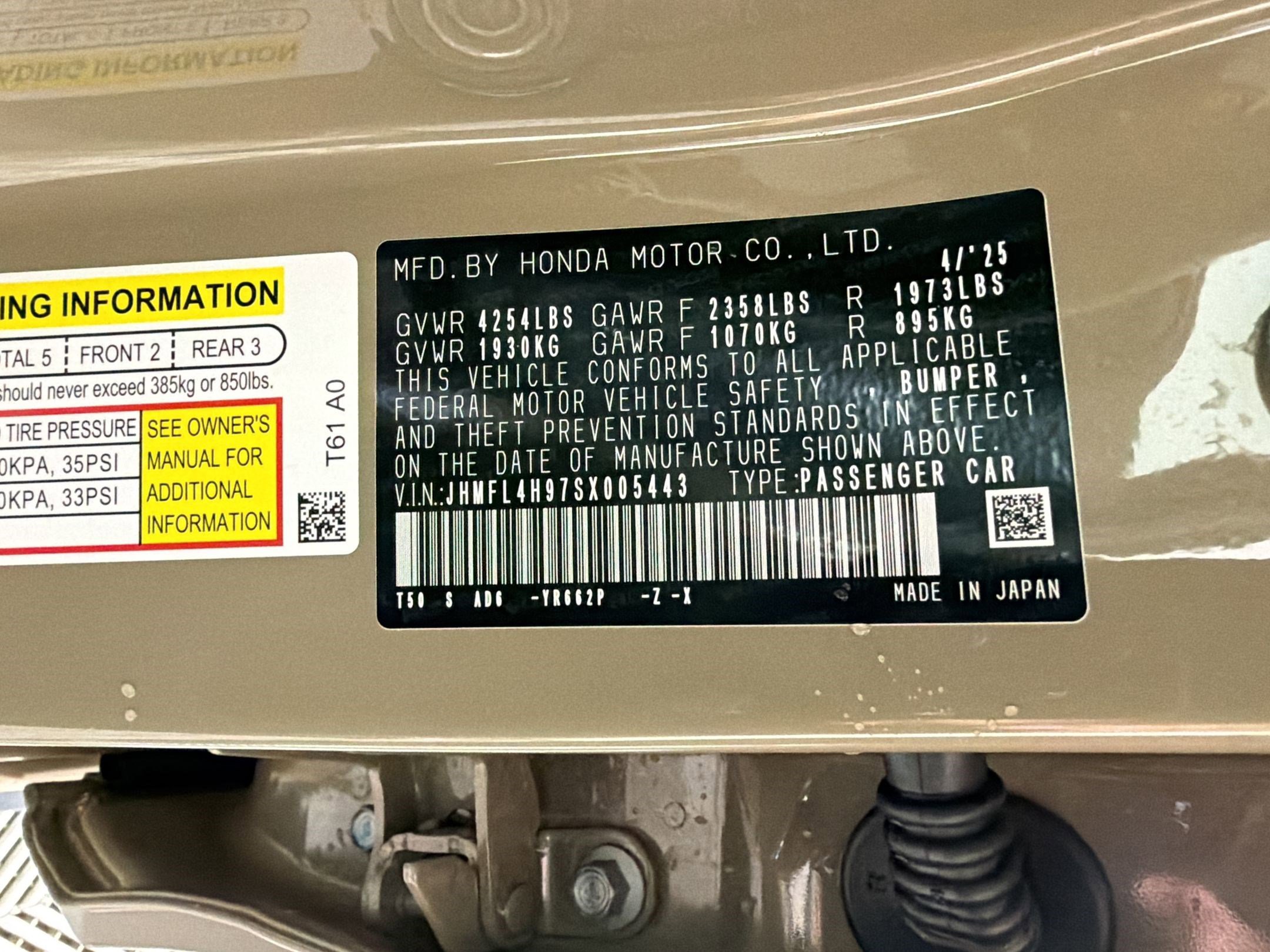 2025 Honda Civic Sport Touring