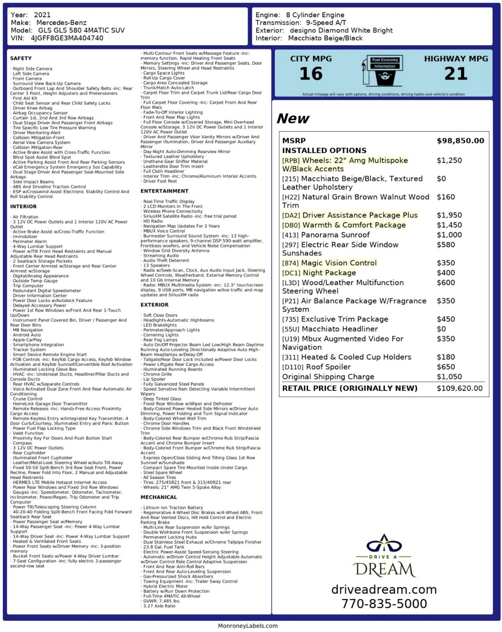 2021 Mercedes-Benz GLS 580 4MATIC