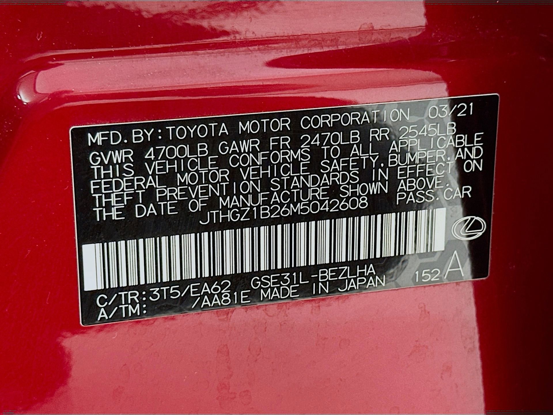 2021 Lexus IS 350 F Sport