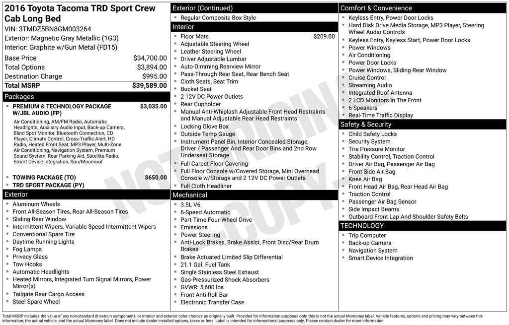 2016 Toyota Tacoma TRD Sport