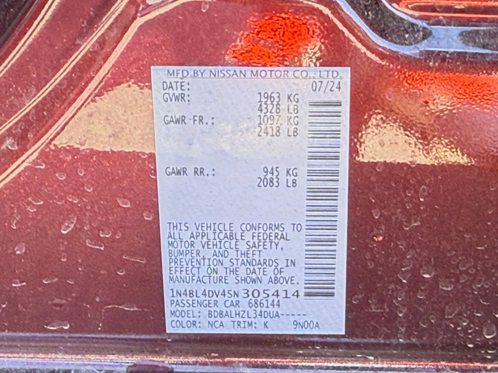 2025 Nissan Altima 2.5 SV