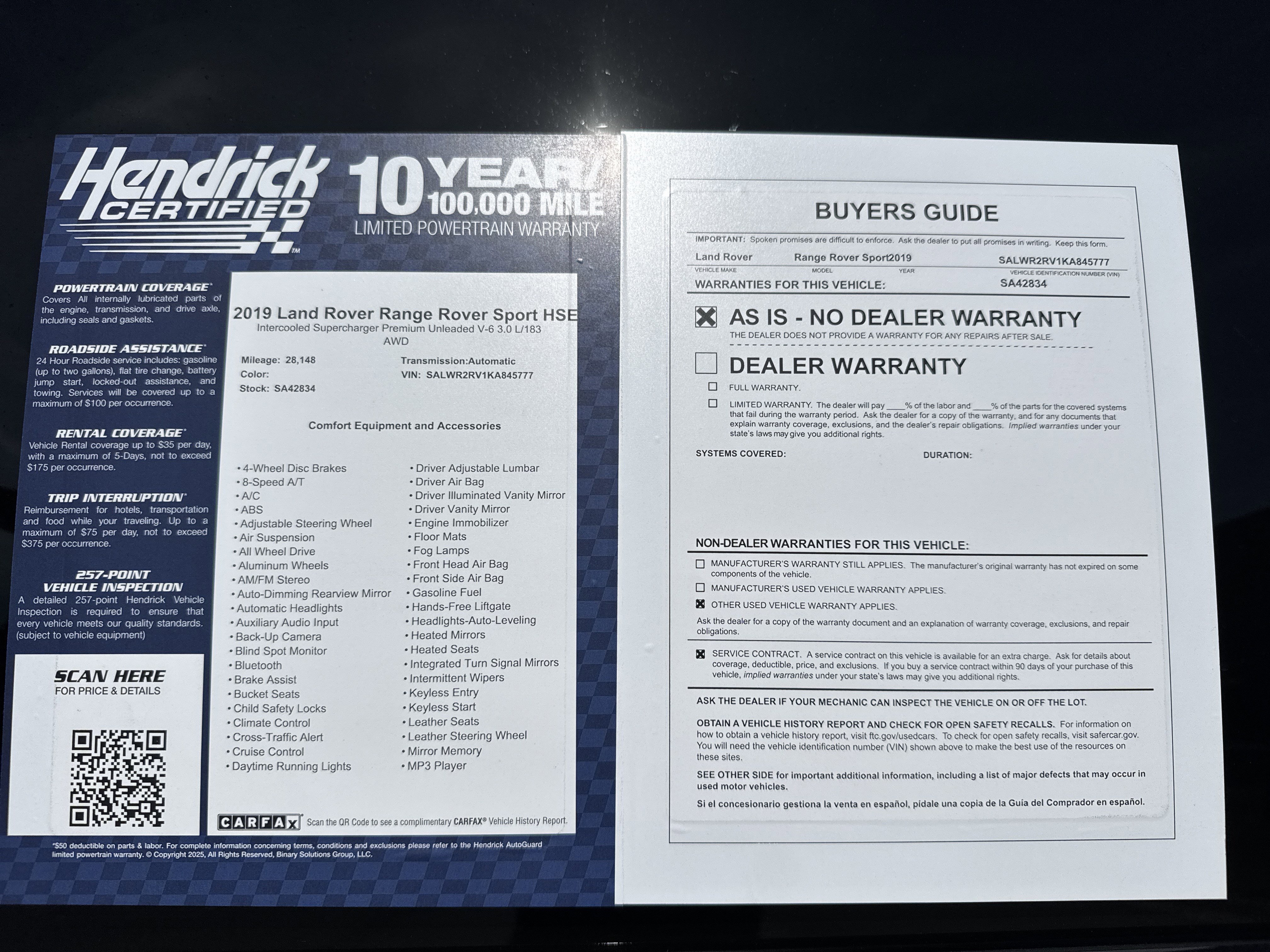 2019 Land Rover Range Rover Sport HSE