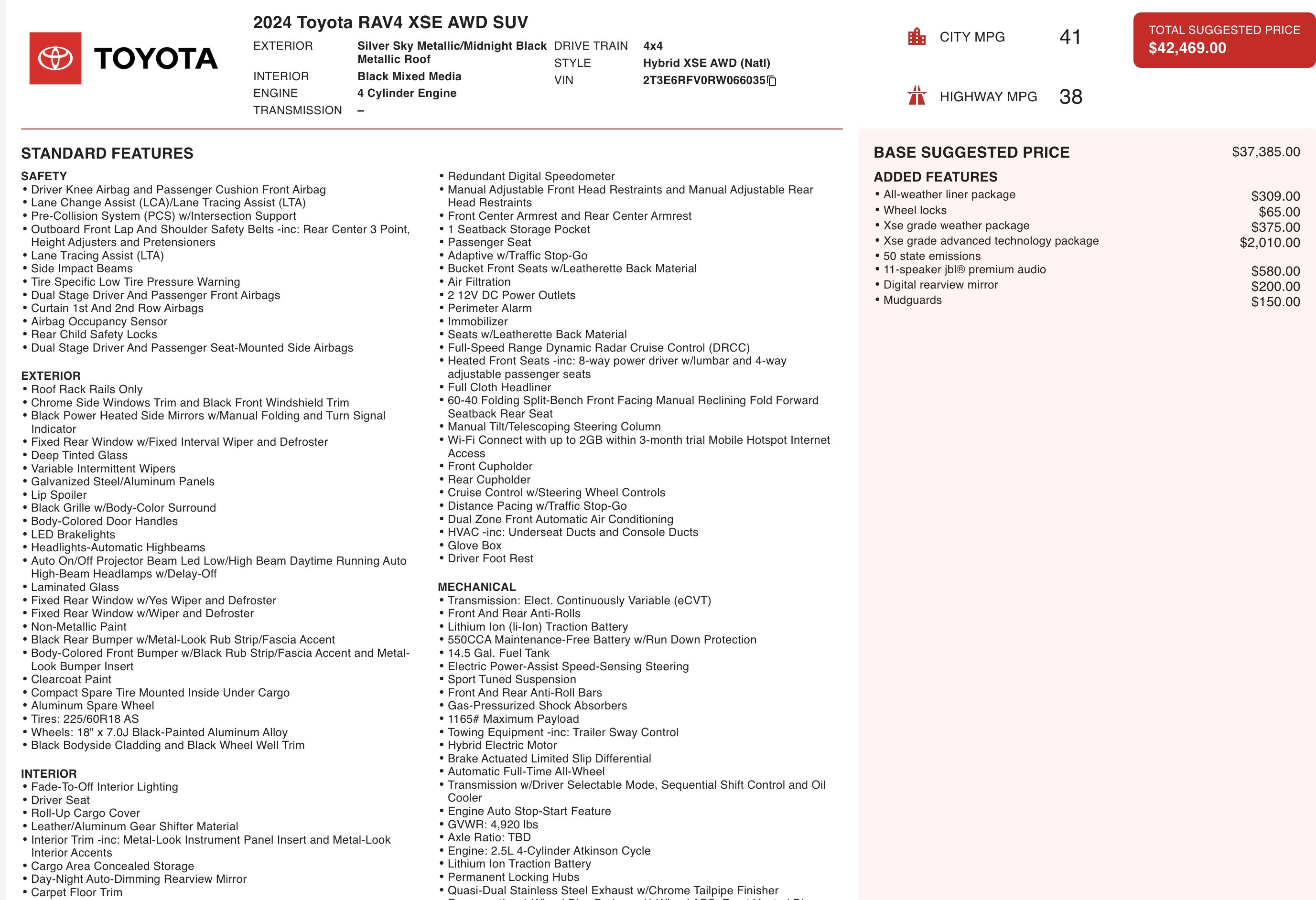 2024 Toyota Rav4 XSE