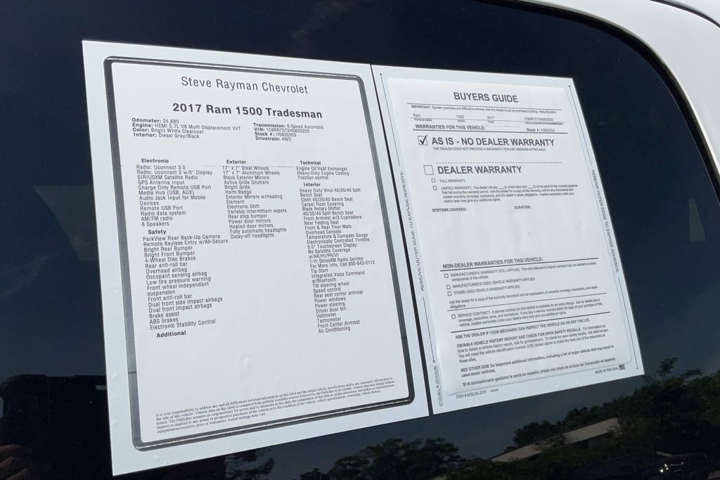 2017 RAM 1500 Tradesman