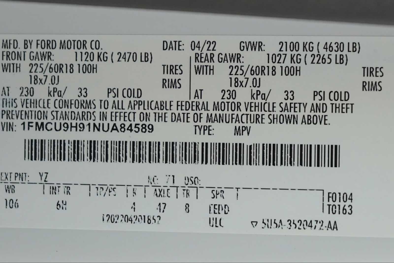 2022 Ford Escape SEL