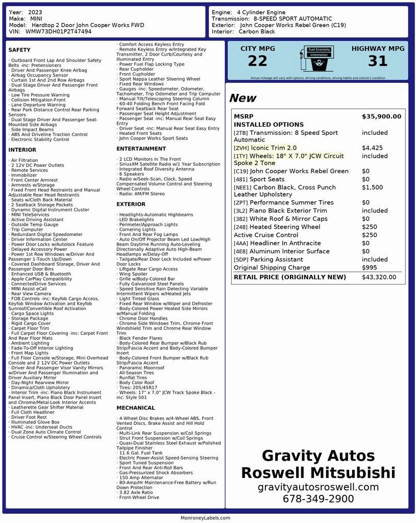 2023 MINI Cooper John Cooper Works