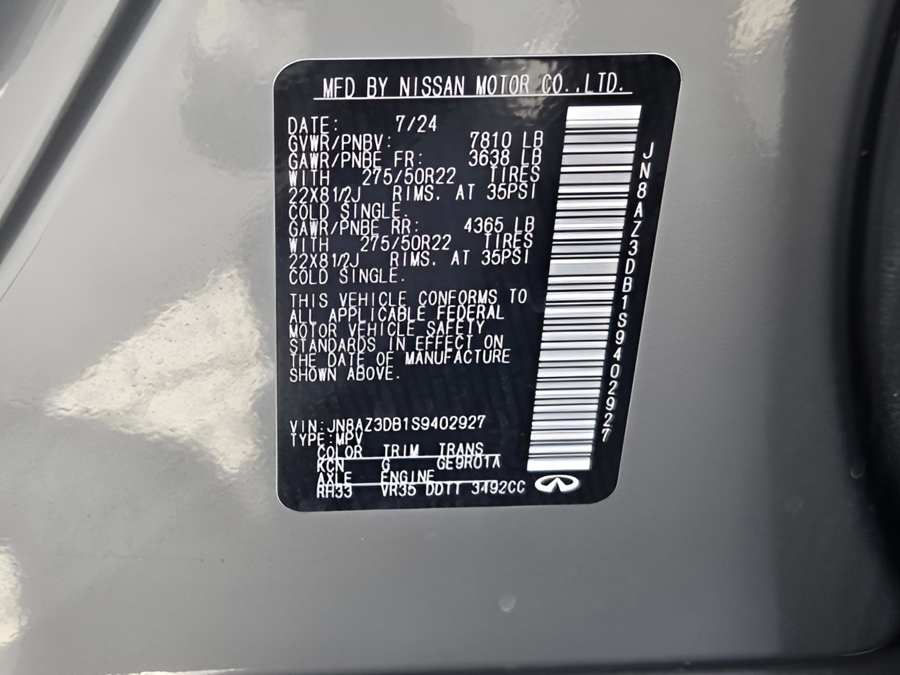 2025 INFINITI Qx80 Sensory