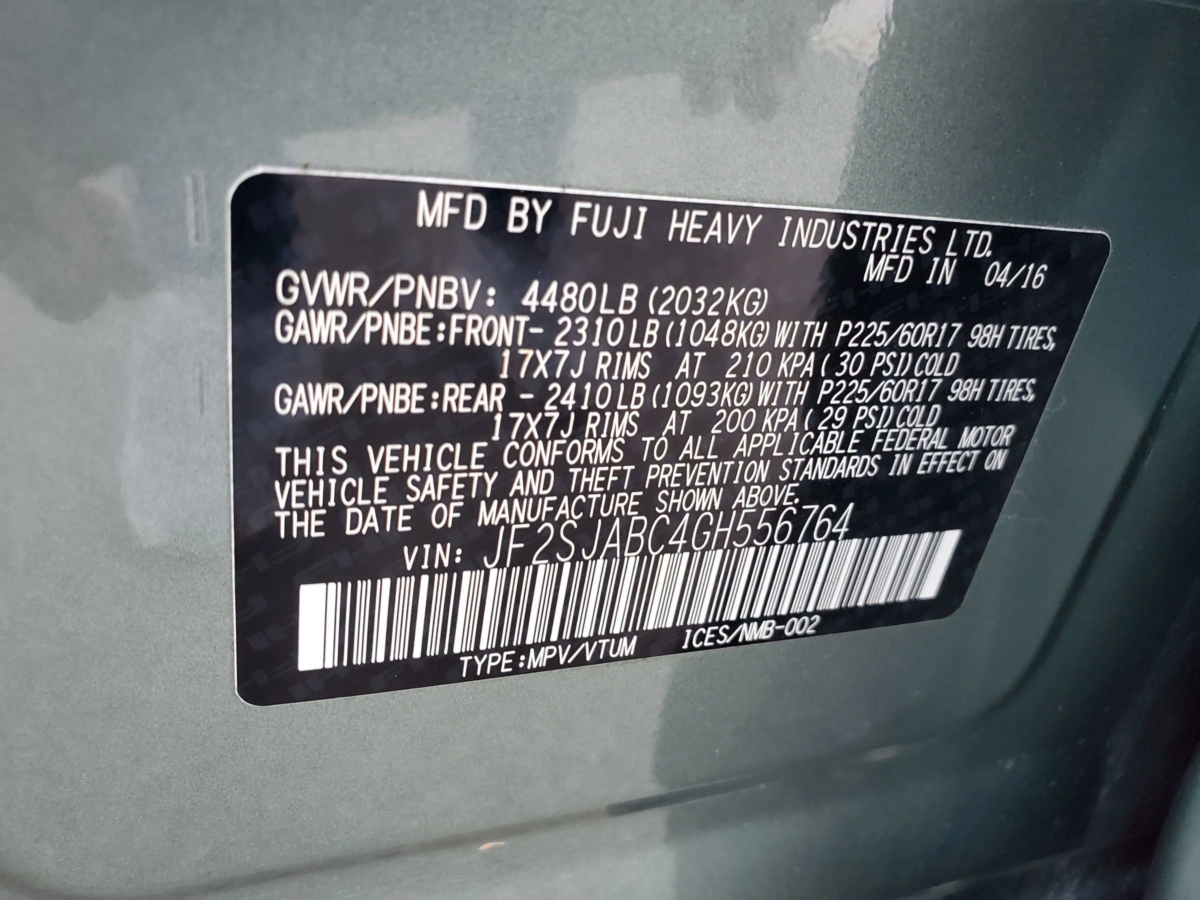 2016 Subaru Forester 2.5i